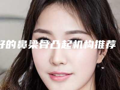 好的鼻梁骨凸起机构推荐:鼻梁骨凸起医院top30强全新热门汇总